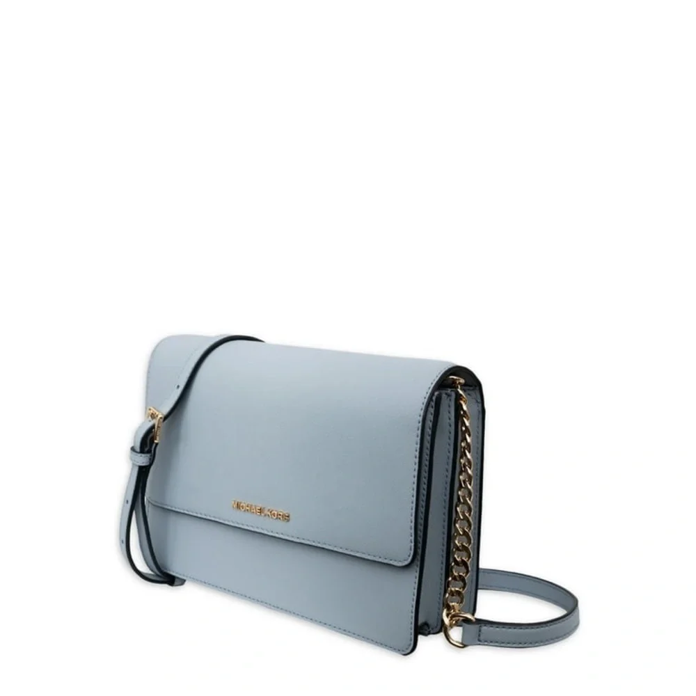 Michael Kors Daniela Saffiano Leather Crossbody Bag Light Blue - Picture 2 of 3